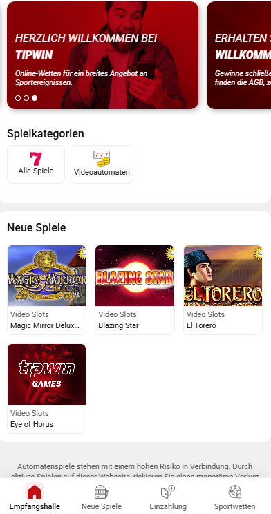 Tipwin – Übersicht der Spiele und verfügbaren Boni